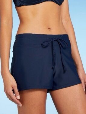 Navy Drawstring Active Swim Shorts